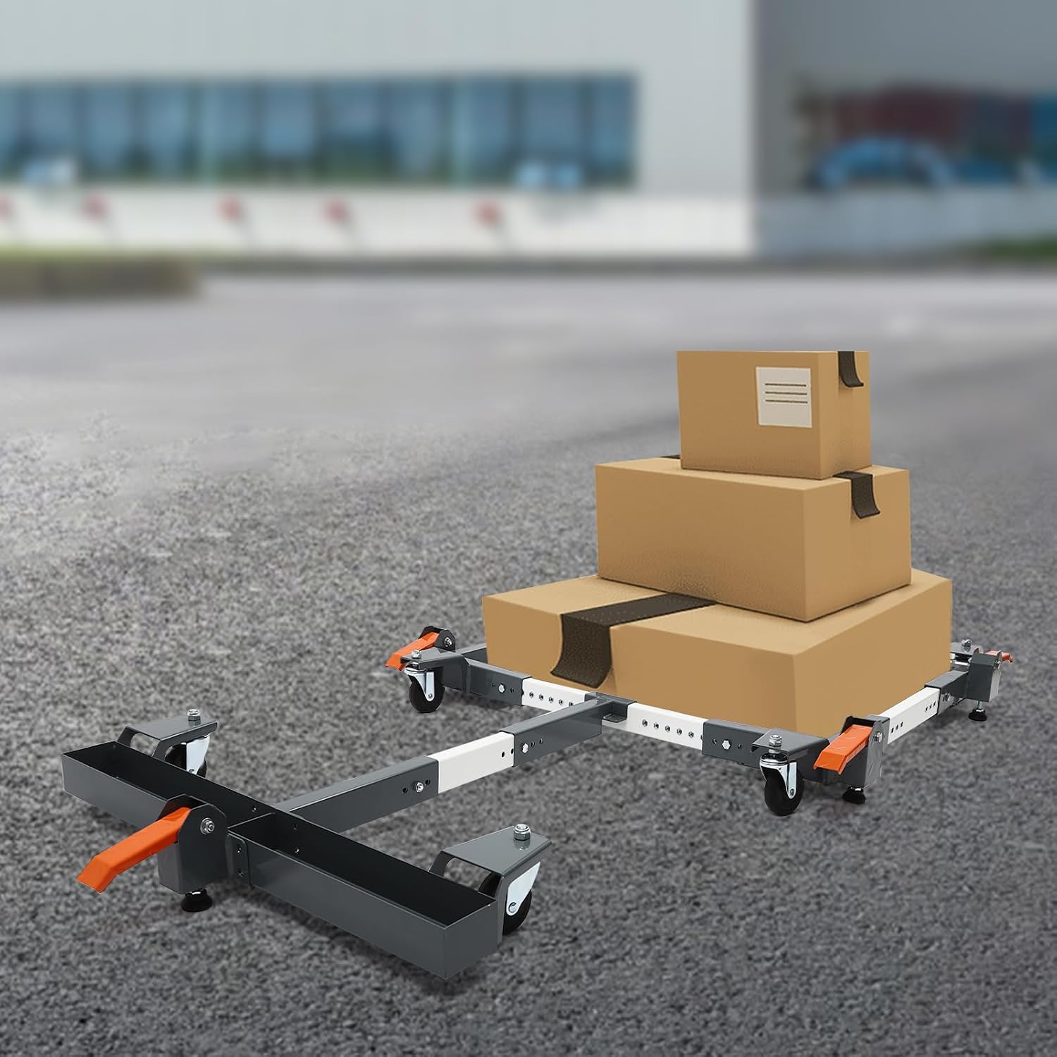 Universal Mobile Base, 600 lbs Capacity Adjustable Mobile Base w/Wheels Heavy Duty Mobile Base for Mobilizing Large Tools, Machines, Grey