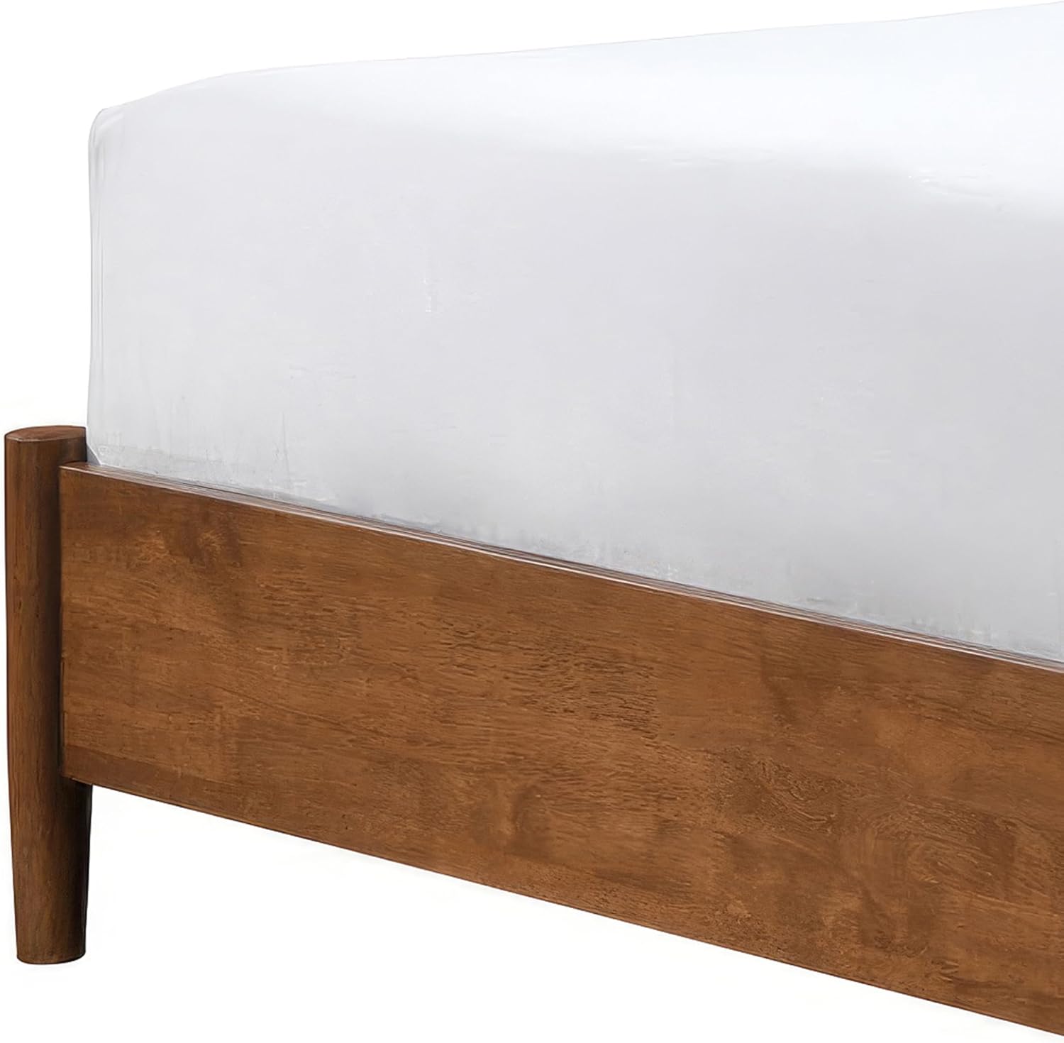 Furniture of America Wyatt Modern Solid Wood King Bed Frame with Headboard, Wooden Bedframe for Bedroom, Guest Room, No Box Spring Needed, Walnut, Standard Platform