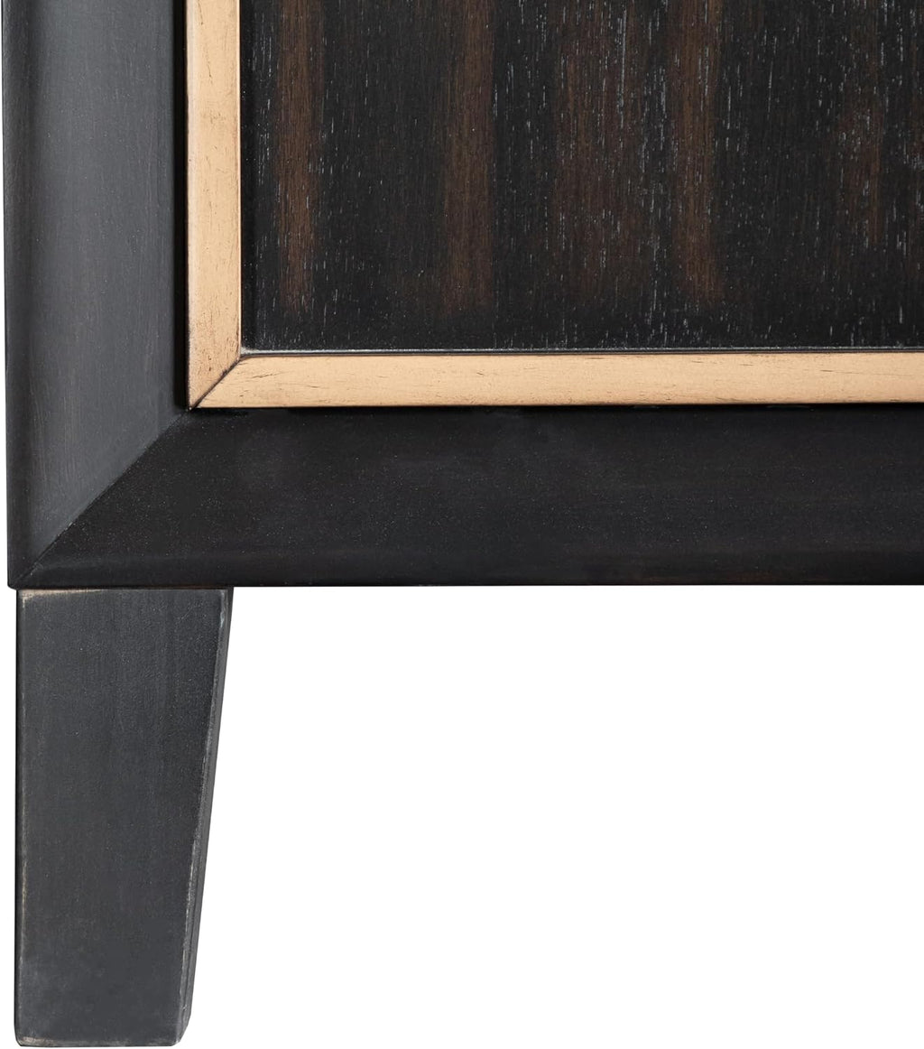 Furniture of America Samuel Modern Solid Wood 3-Piece Bedroom Collection Bed Frame and 2-Drawer Nightstands Set of 2, Box Spring Required, Espresso, Queen