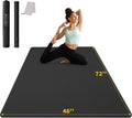 CAMBIVO Yoga Mat 72' x 48' Large Workout Mat for Home Gym Flooring | 6mm-12mm (0.24'-0.48') Extra Thick Exercise Mat for Apartment Fitness | High-Density TPE Cushioning for Joint Protection