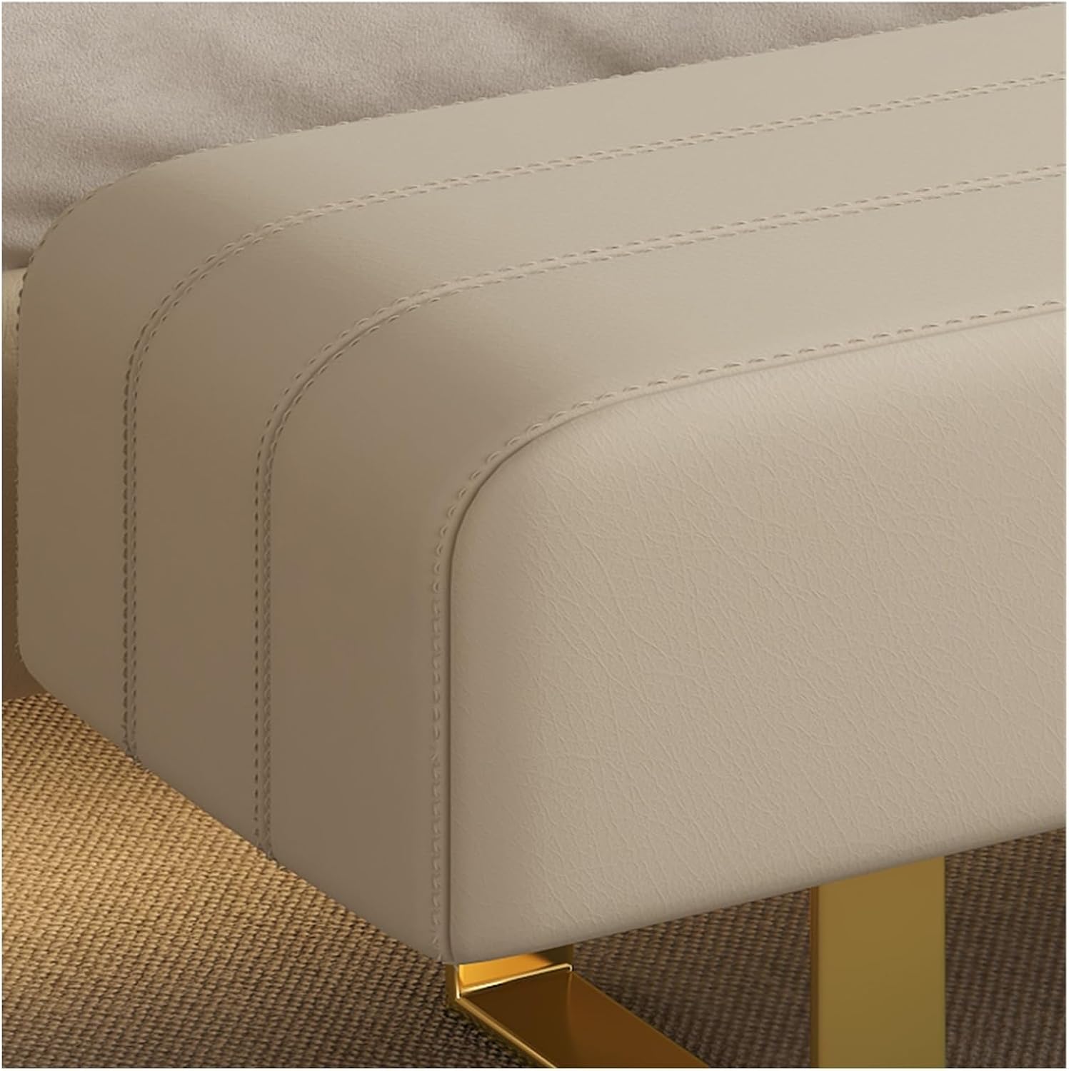 Bedroom End of Bed Bench End Of Bed Bench, Modern Entry Bench, Faux Leather Upholstered Dining Room Bench, Bedroom Bench With Metal Legs Ottoman Foot Rest Couch Long Bench ( Color : B , Size : 150*50*