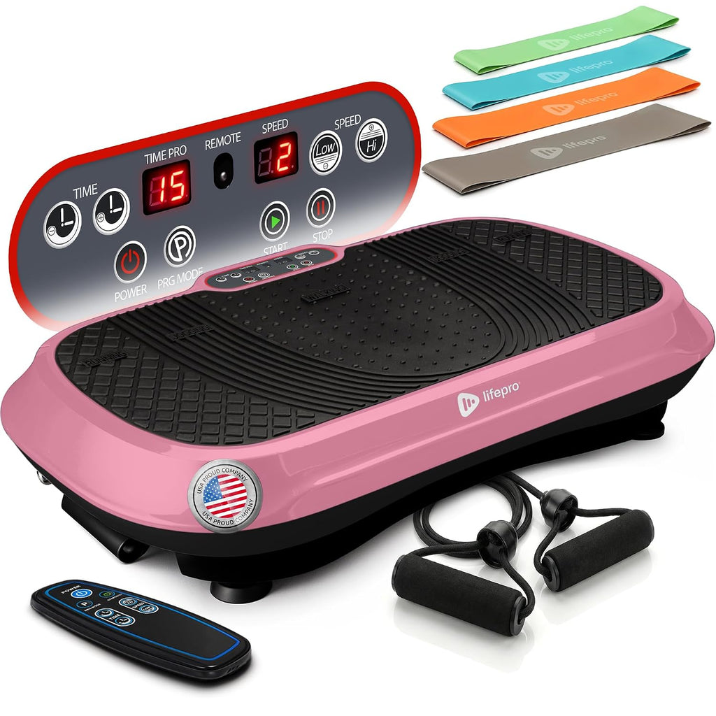 Lifepro Waver Vibration Plate Exercise Machine – High-Intensity Vibration Plate for Lymphatic Drainage – Full-Body Workout Vibrating Platform with Loop Bands – Fitness Equipment for Strength & Toning