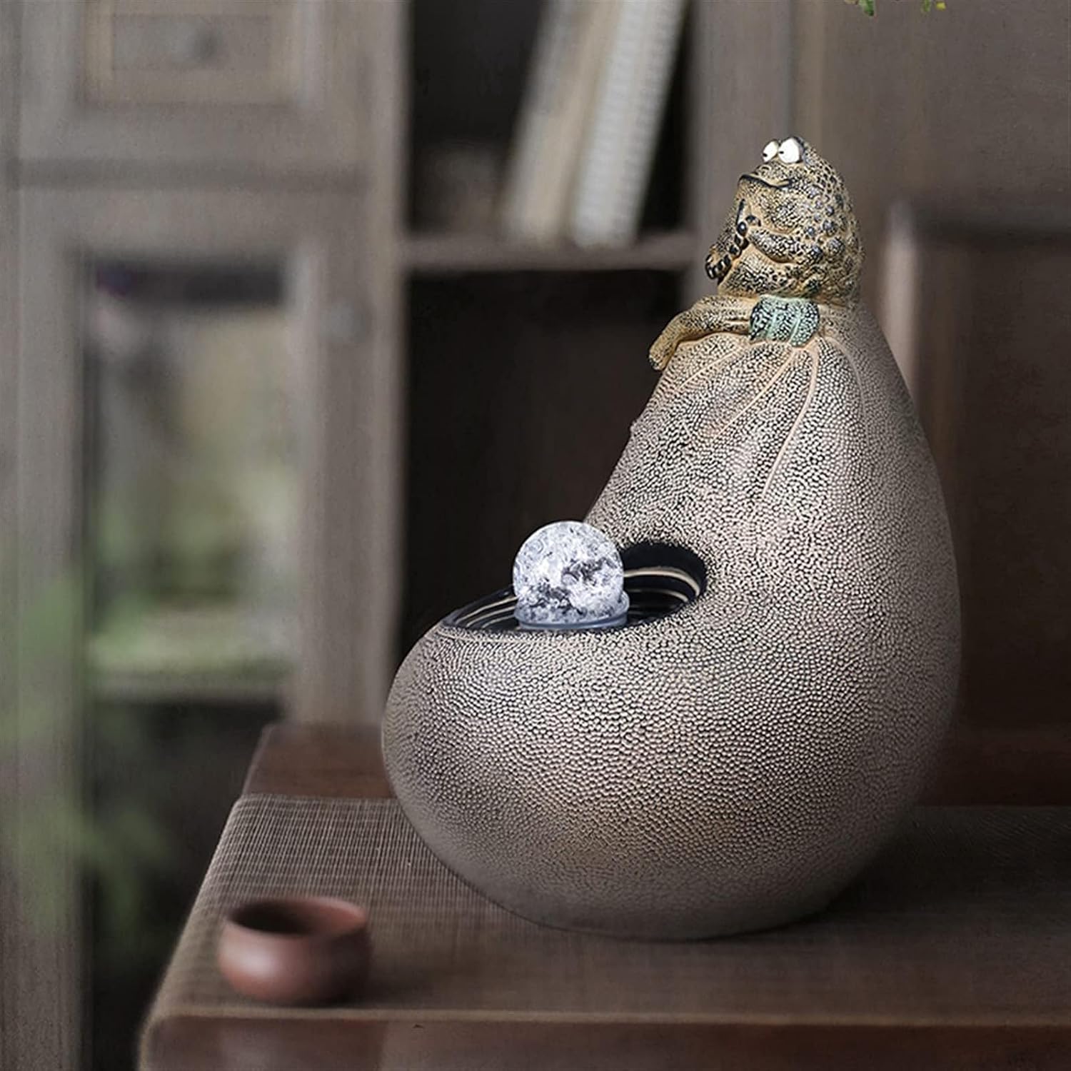 Small Indoor Water Fountain Water Features Outdoor Tabletop Fountain Rotating Ball Tabletop Fountain- Lucky Tabletop Fountain Zen Meditation Indoor