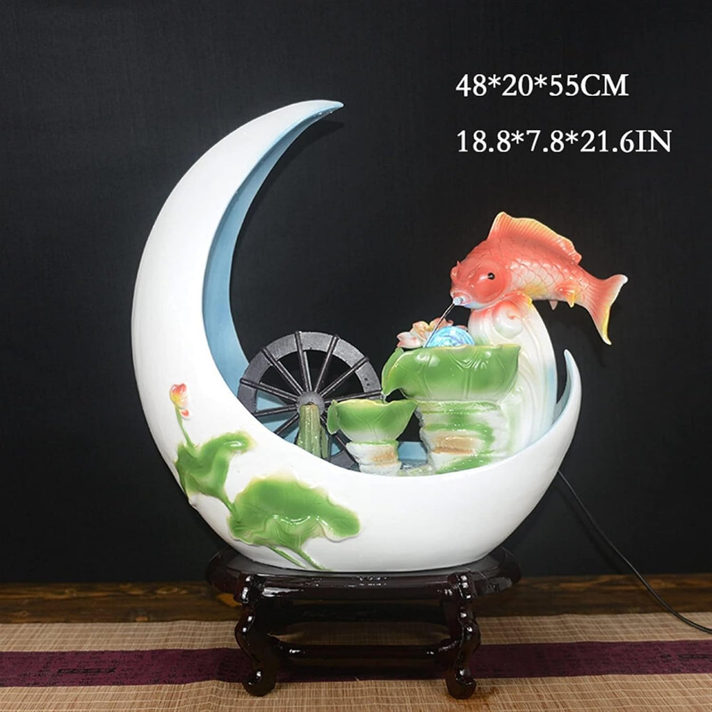 Small Indoor Water Fountain Water Features Outdoor Tabletop Fountain 21.6 Inch Ceramic Tabletop Fountain Office Relaxing Fountain