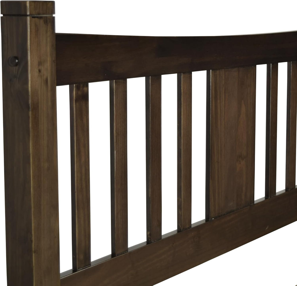 Grain Wood Furniture Shaker Solid Wood Slat Platform Bed, King Size, Expresso