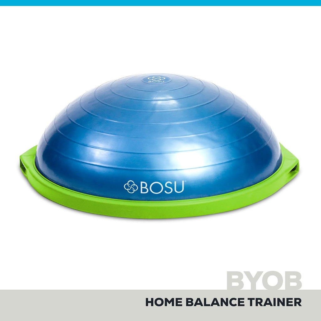 Bosu Balance Ball Exercise Trainer, Home Gym Equipment w/Guided Workouts & Pump, 26' Inflatable Fitness Platform for Strength Training, Standing, Balancing, and Core Workout