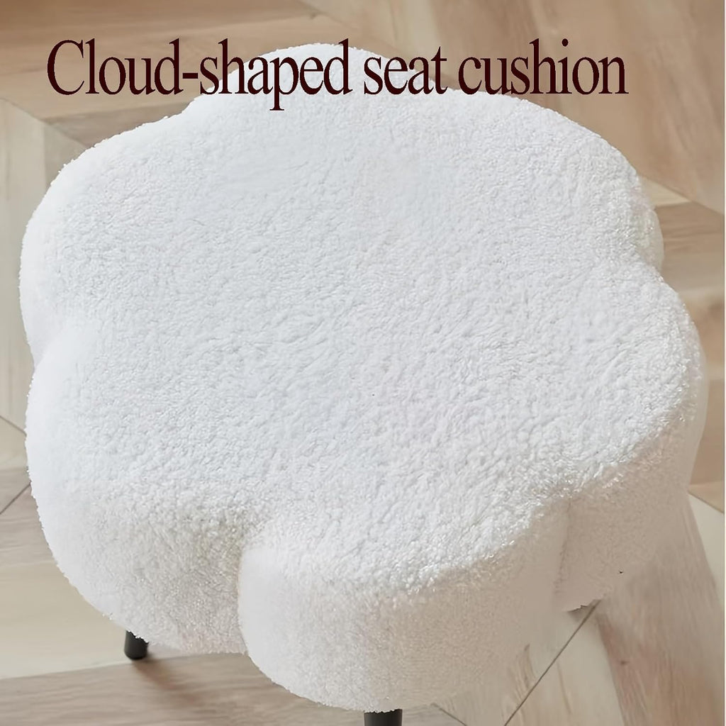 Vanity Stool, Padded Makeup Stool, Features Solid Metal Legs, Ideal for Dressing Corners, Modern Footstool, Easy Assembly(Style 2)