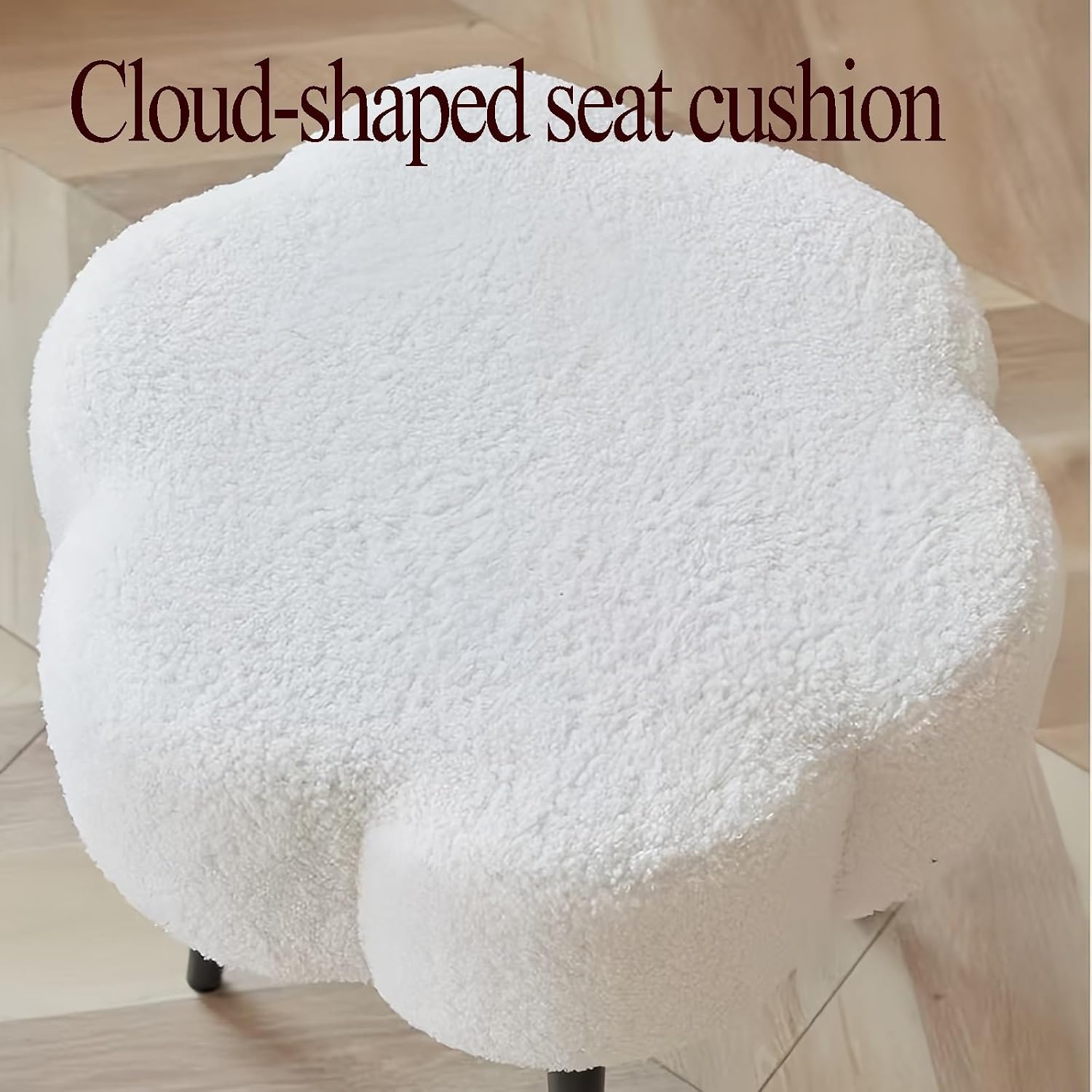 Vanity Stool, Padded Makeup Stool, Features Solid Metal Legs, Ideal for Dressing Corners, Modern Footstool, Easy Assembly(Style 2)