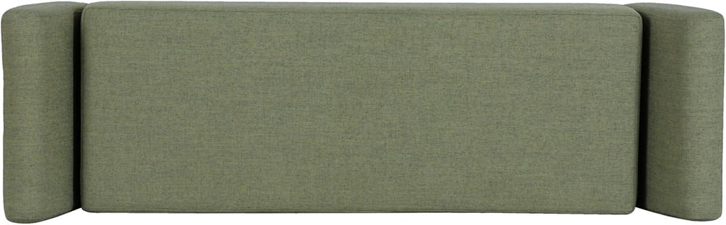 HomePop Modern Storage Bench with Wood Legs |Homepop Home Décor|Bench with Storage for Living Room & Bedroom - Olive Green Woven