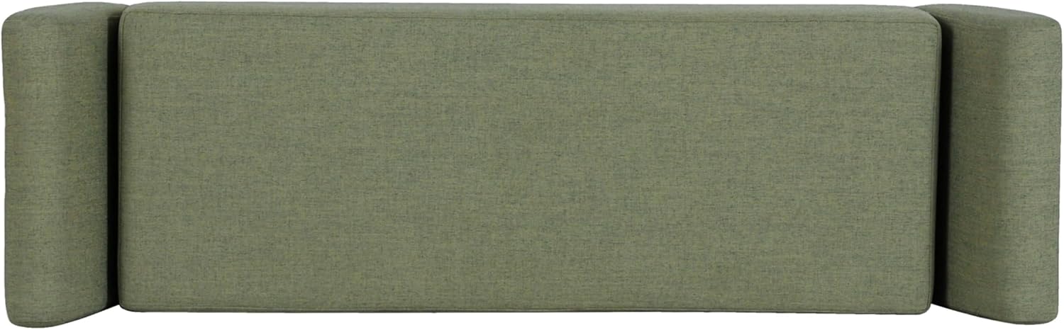 HomePop Modern Storage Bench with Wood Legs |Homepop Home Décor|Bench with Storage for Living Room & Bedroom - Olive Green Woven