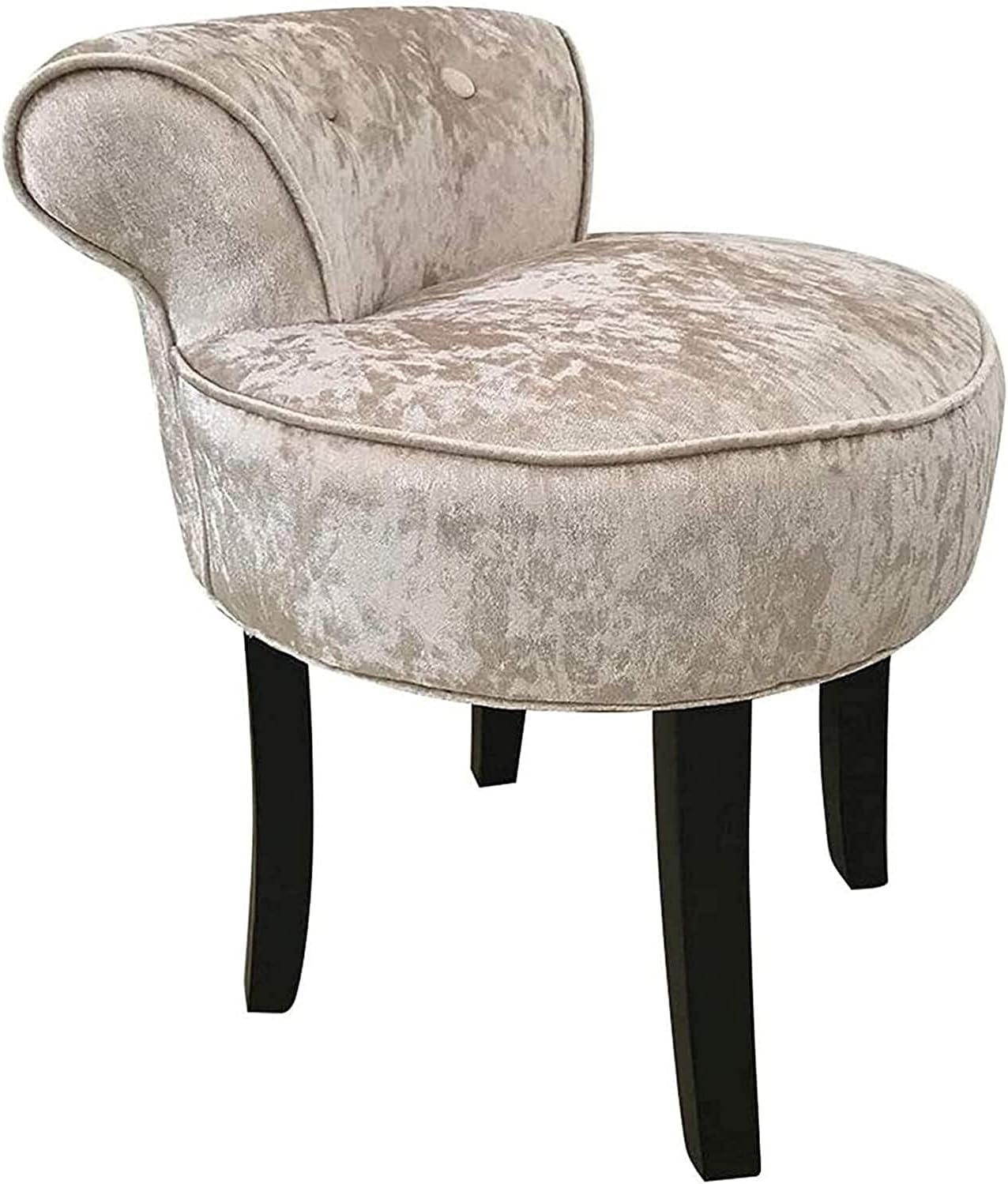 Vanity Stool Makeup Bench Vanity Benches Chair Padded Lounge Makeup Stool Fan Back Dressing Chair Piano Stool Cushioned Stool with Solid Wood Legs, Sitting 44cm / 17.32 Inch (Color : Ice)