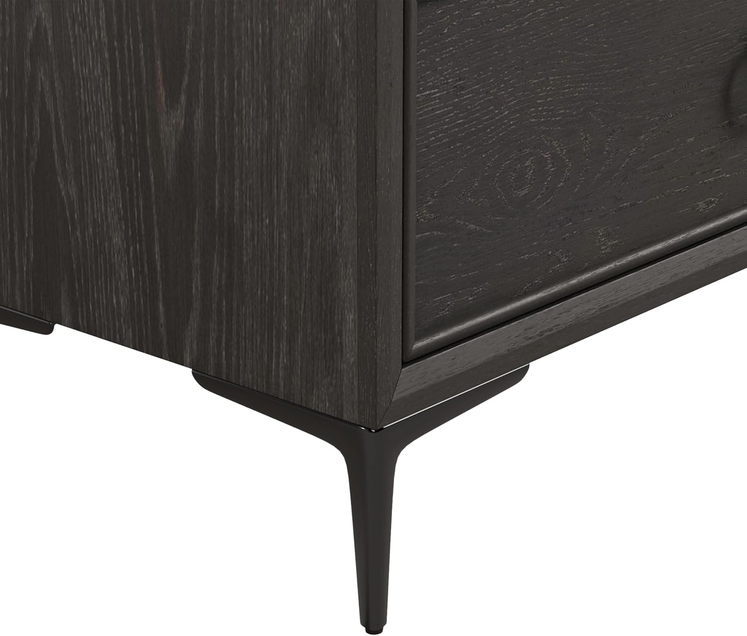 Furniture of America Glint Modern 3-Piece Solid Wood Bedroom Collection with King Bed Frame and USB Charger Nightstands Set of 2, for Home, Guest Room, Box Spring Needed, Espresso