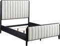 Coaster Home Furnishings Brookmead Transitional 4-Piece Bedroom Set Fabric Upholstered California King Size Panel Bed Frame 60-inch Headboard Black 224710KW-S4