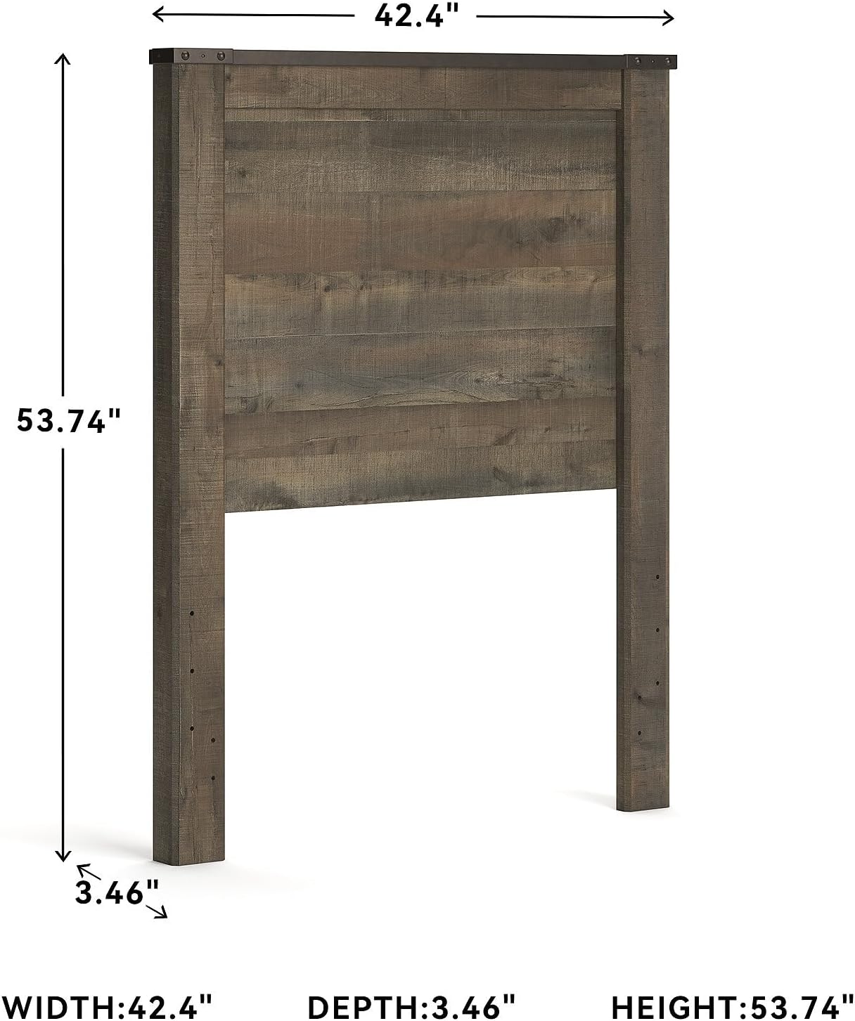 Signature Design by Ashley Trinell Rustic Panel Headboard, Twin, Warm Brown