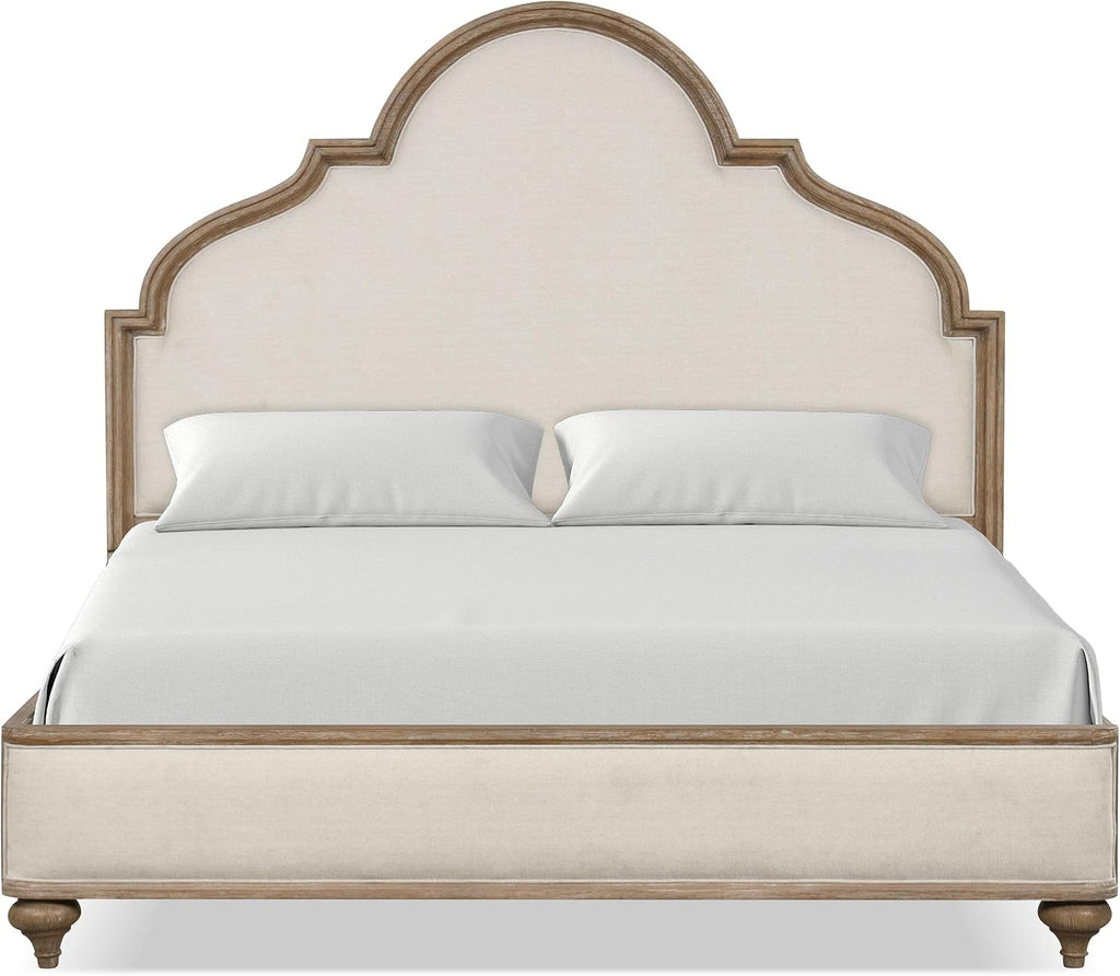 Furniture of America Weile Art Deco Solid Wood 3-Piece Bedroom Collection with Bed Frame and 2-Drawer Nightstands Set of 2, Box Spring Required, Rustic Oak, Queen