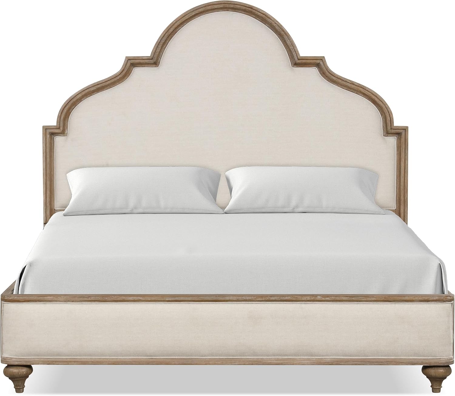 Furniture of America Weile Art Deco Solid Wood 3-Piece Bedroom Collection with Bed Frame and 2-Drawer Nightstands Set of 2, Box Spring Required, Rustic Oak, Queen