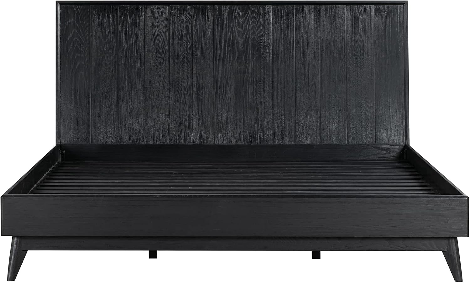 Armen Living Carnaby King 3 Piece Bedroom Set in Black Brushed Oak Wood