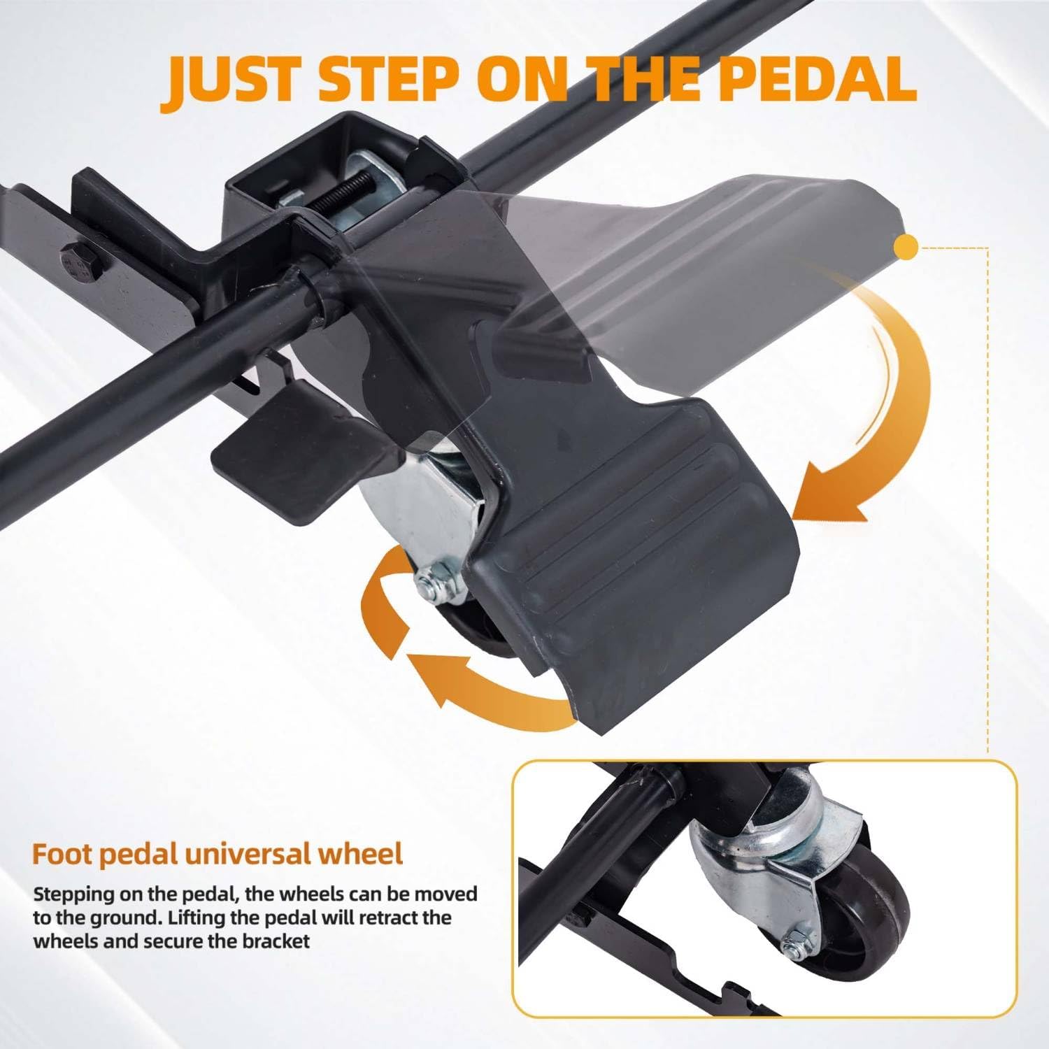 Rolling Planer Stand / Planer Cart with Pedal-Activated Wheels & Locking Base, Heavy-Duty Steel Work Stand, 380 lb Capacity, Mobile Stand for Benchtop Planers, Jointers, Bandsaws & Drill Press | 29206U01