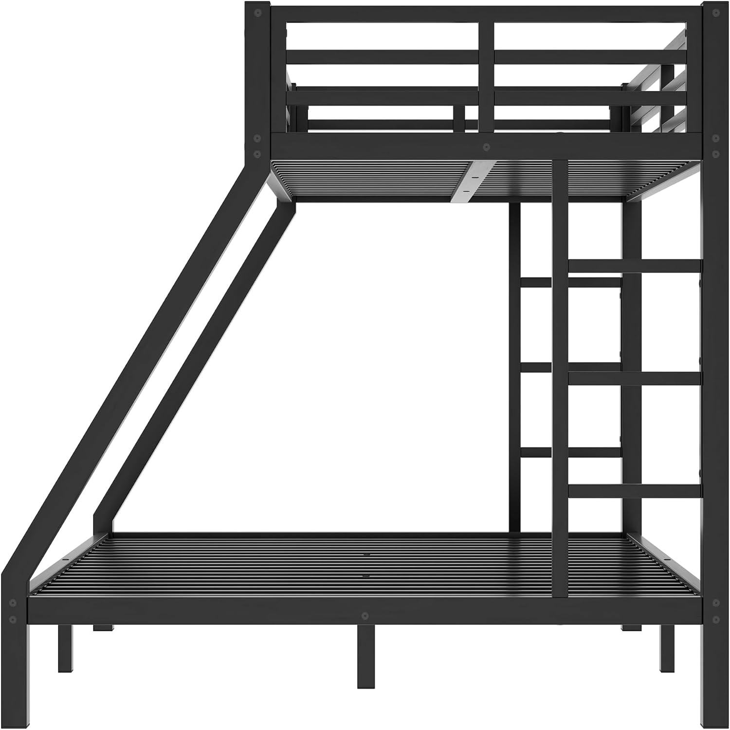 Bellemave Bunk Bed Twin XL Over Queen, Heavy Duty Metal bunk Bed Frame for Adults, Twin XL Queen Bunk Beds, Black