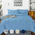 Crown Collection Luxuriate Hotel 1000 TC Hypoallergenic Ultra Soft Design 100% Egyptian Cotton Pinch Plated Duvet Cover with Zipper Colser & 2pcs Pillow Case Set (Super King Plus 120X120, Light Blue)