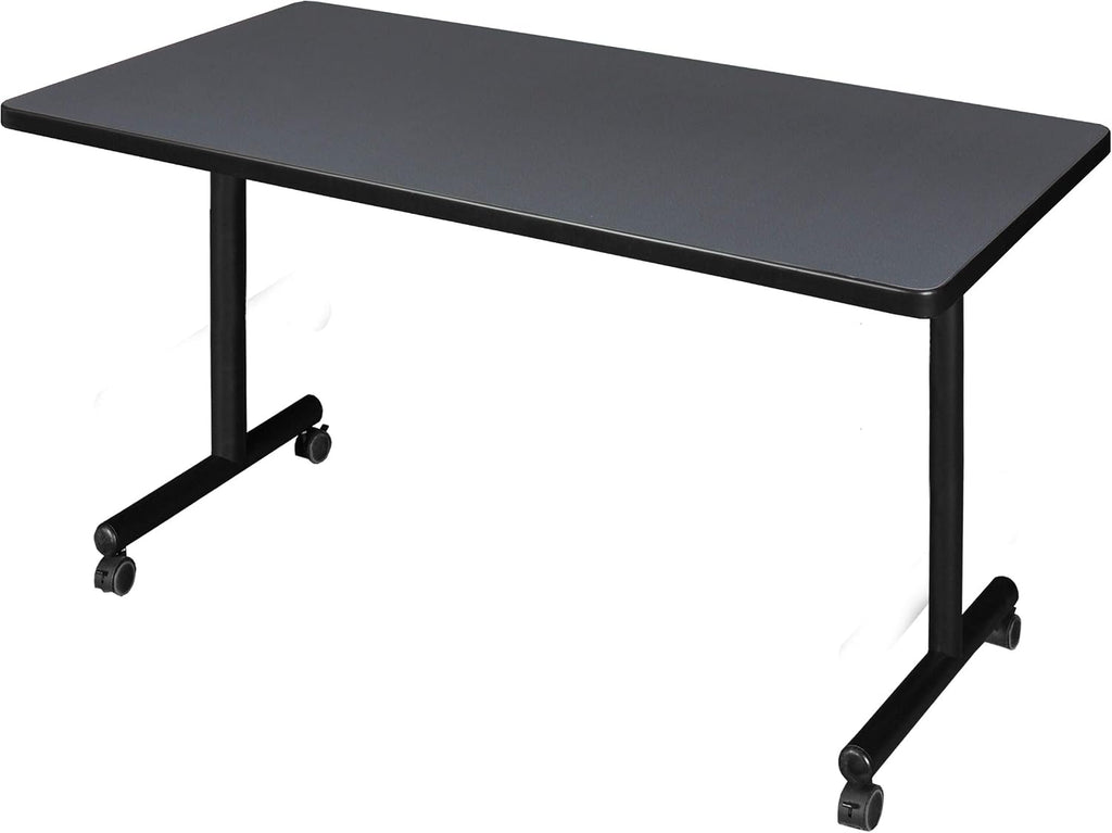 Regency Kobe 48 x 30 in. Mobile T-Base Training Seminar Table- Grey
