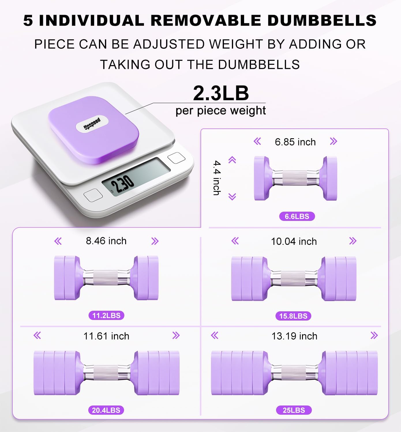 15LB 20LB 30LB 40LB 50LB Adjustable Dumbbell Set Free Weights Dumbbells Set for Women Men Hand Weights Sets Adjust Dumbbell Weight Sets for Home Gym Exercise Workout Strength Training Equipments