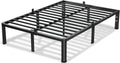VIPSHOW 12 Inch California King Bed Frame, 3500Lbs Heavy Duty Metal Platform with Round Corner Legs Mattress Slide Stopper, Steel Slat Support No Box Spring Needed, Noise Free, Non-Slip, Easy Assembly