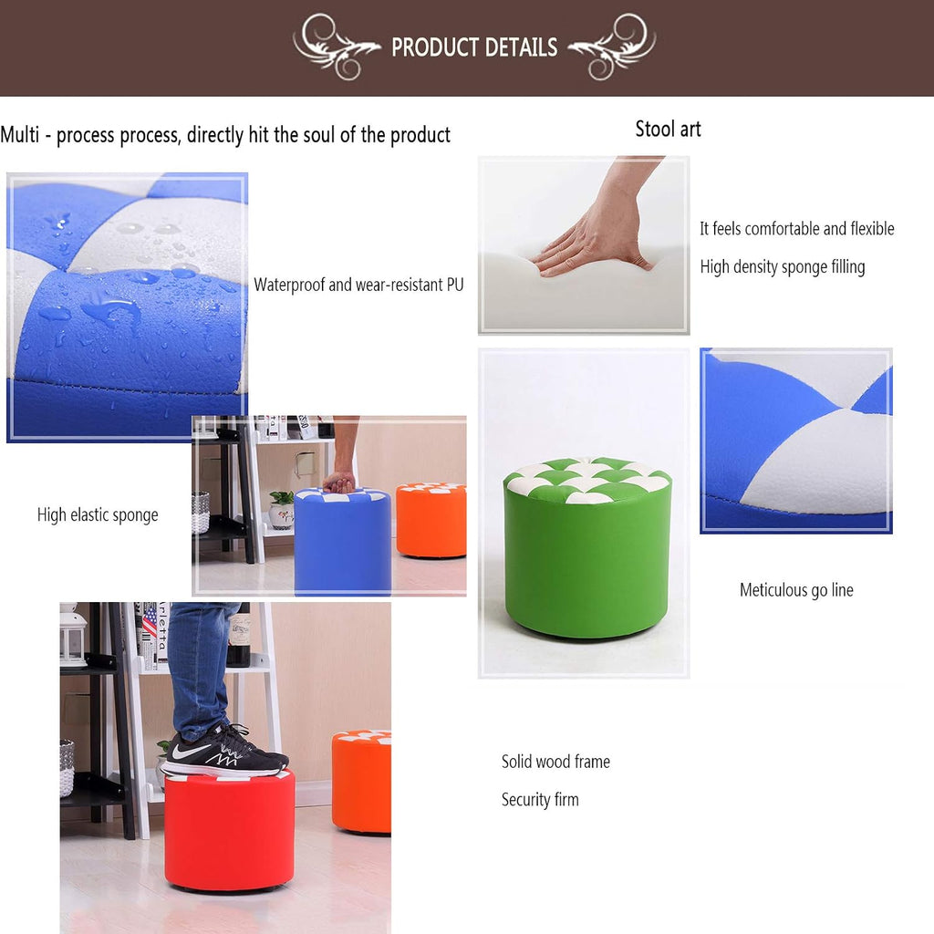 BTZHY Vanity Chair,Makeup Dressing Stool,Round Upholstered Footstool,Shoe Bench Vanity Stool Cushioned Chair Piano Seat n Functional Stool Sofa Stool
