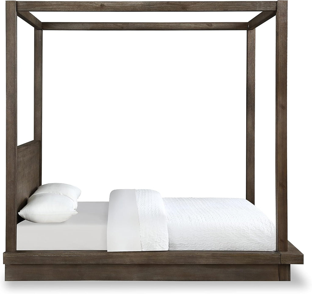 Modus Furniture Solid Wood Canopy Bed, Full, Melbourne - Dark Pine