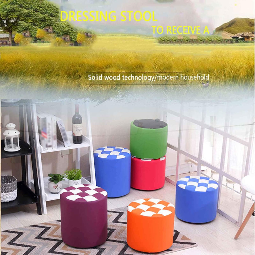 BTZHY Vanity Chair,Makeup Dressing Stool,Round Upholstered Footstool,Shoe Bench Vanity Stool Cushioned Chair Piano Seat n Functional Stool Sofa Stool