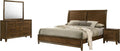 New Classic Furniture Ballard 4-Piece Wood King Bedroom Set with Nightstand, Walnut Brown
