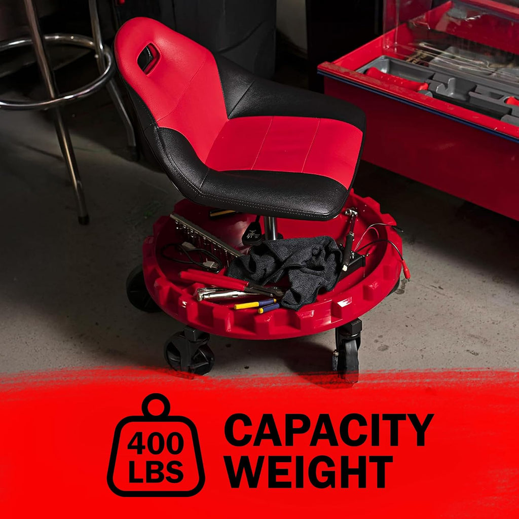 Traxion 2-700 ProGear Mobile Rolling Gear Seat W/Equipment Tray and Five All-Terrain 5' Casters