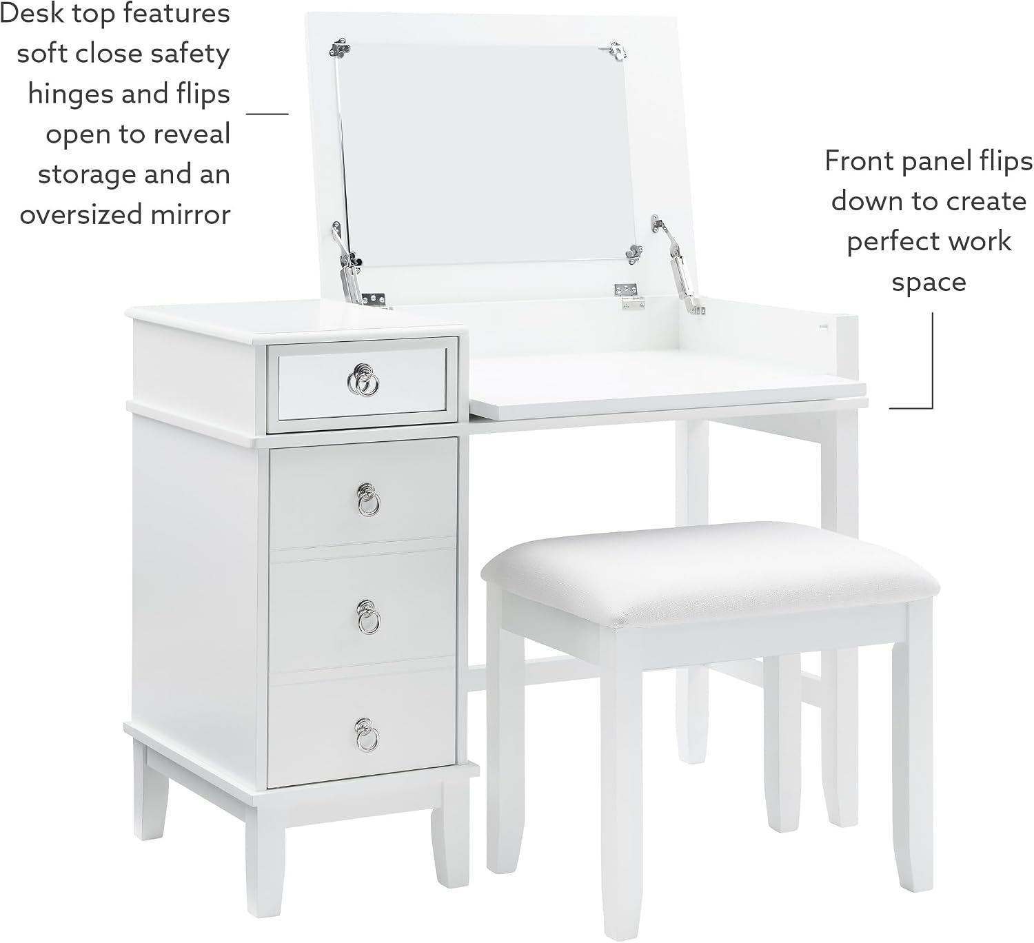 Linon Vanity Set, White