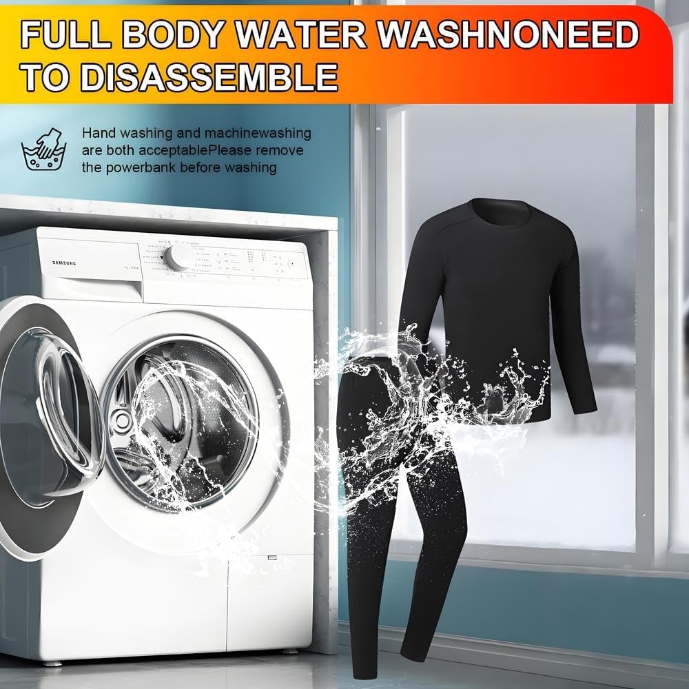 Heated Thermal Underwear for Men Women USB Charge 42 Zone Intelligent heated long johns for Men Women Set & S-4XL