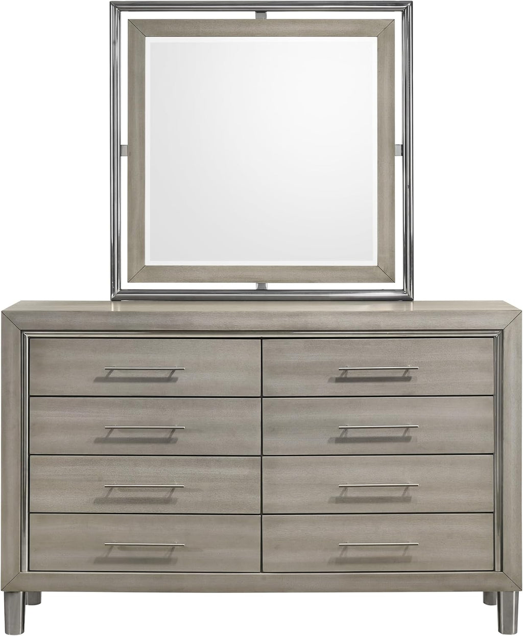 New Classic Furniture Lennox 4Pc Wood Queen Bedroom Set w Nightstand, Gray