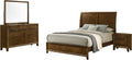 New Classic Furniture Ballard 4-Piece Wood Queen Bedroom Set with Nightstand, Walnut Brown