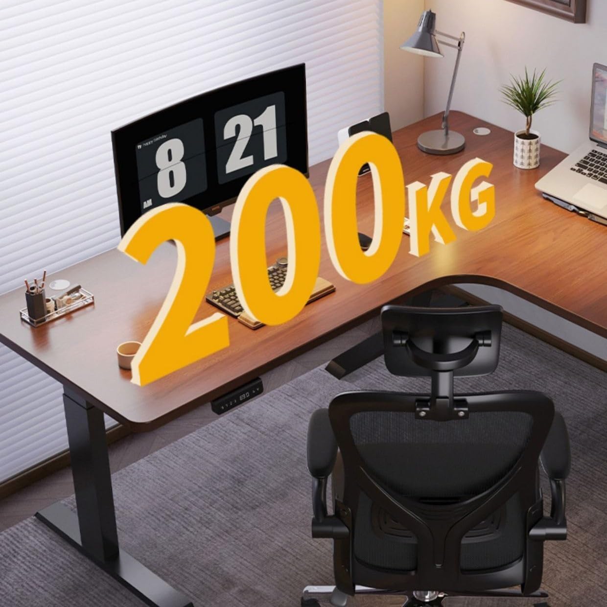 Desks Corner L-Shaped Smart Electric Lift Table for Gamers, Office Workbench Craft Table(140cm)