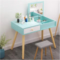 Vanity Sets with Bench and Mirror, Makeup Vanity Table Set Simple Modern Dressing Table Computer Desk Mini Modern Makeup Cabinet (Color : Blue) (Blue)