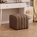 Velvet End of Bed Bench, Toast Entrance Shoe Bench, Solid Wood Vanity Stool Soft Foot Rest for Bedroom Living Room Corridor Entrance Dressing Room Store(40x40x40cm, Brown)
