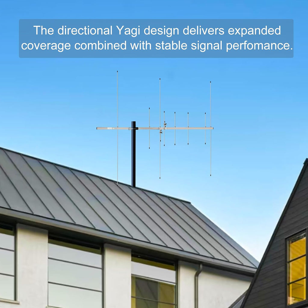 Dual Band Yagi Antenna for Ham Radio 2m 70cm VHF UHF, High Gain 8 Elements Outdoor Base Antenna with 32ft Cable for Repeater System & Mobile Radio