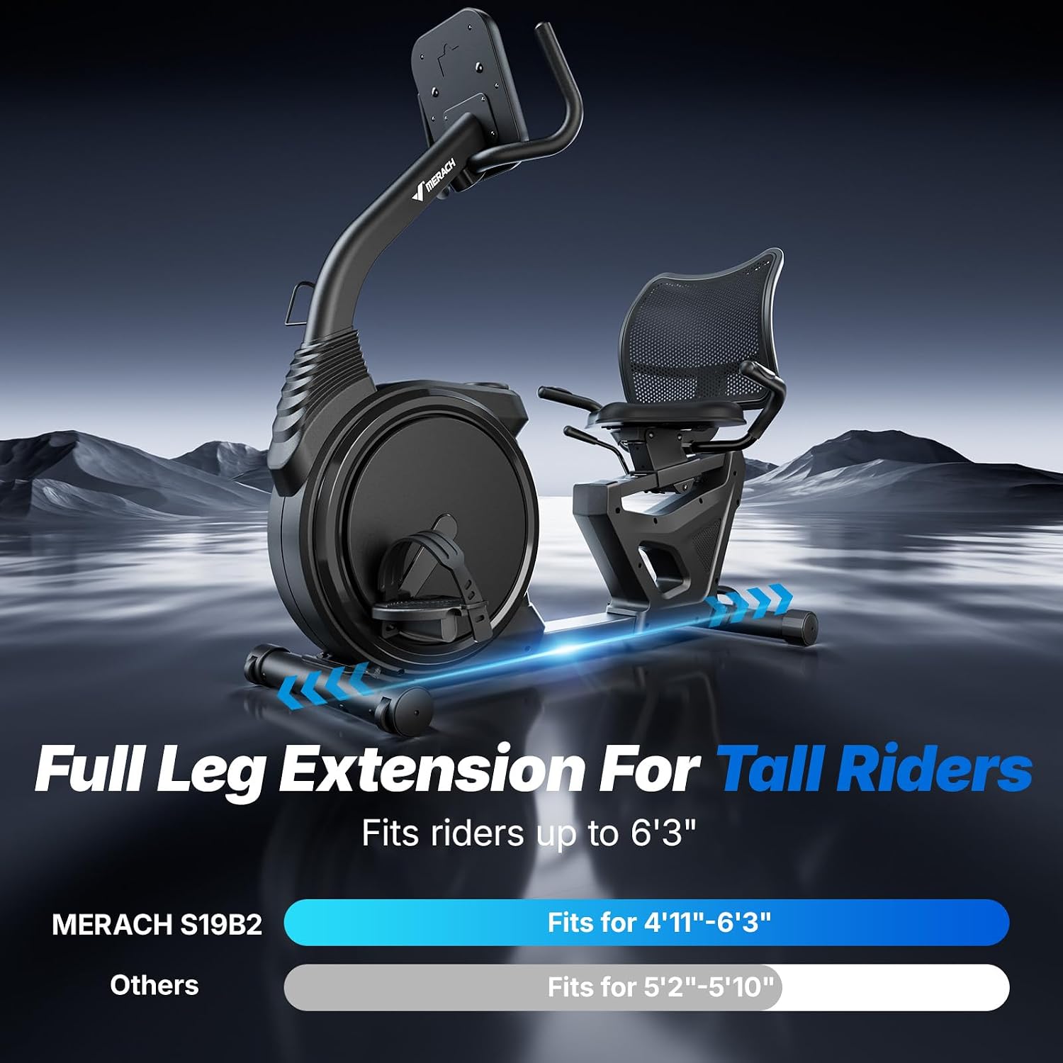 MERACH Recumbent Exercise Bikes for home, Light Commercial High-end Recumbent Bike for Seniors Adults, Magnetic Recumbent Exercise Bike with Smart Bluetooth and Exclusive App, LCD, Heart Rate Handle