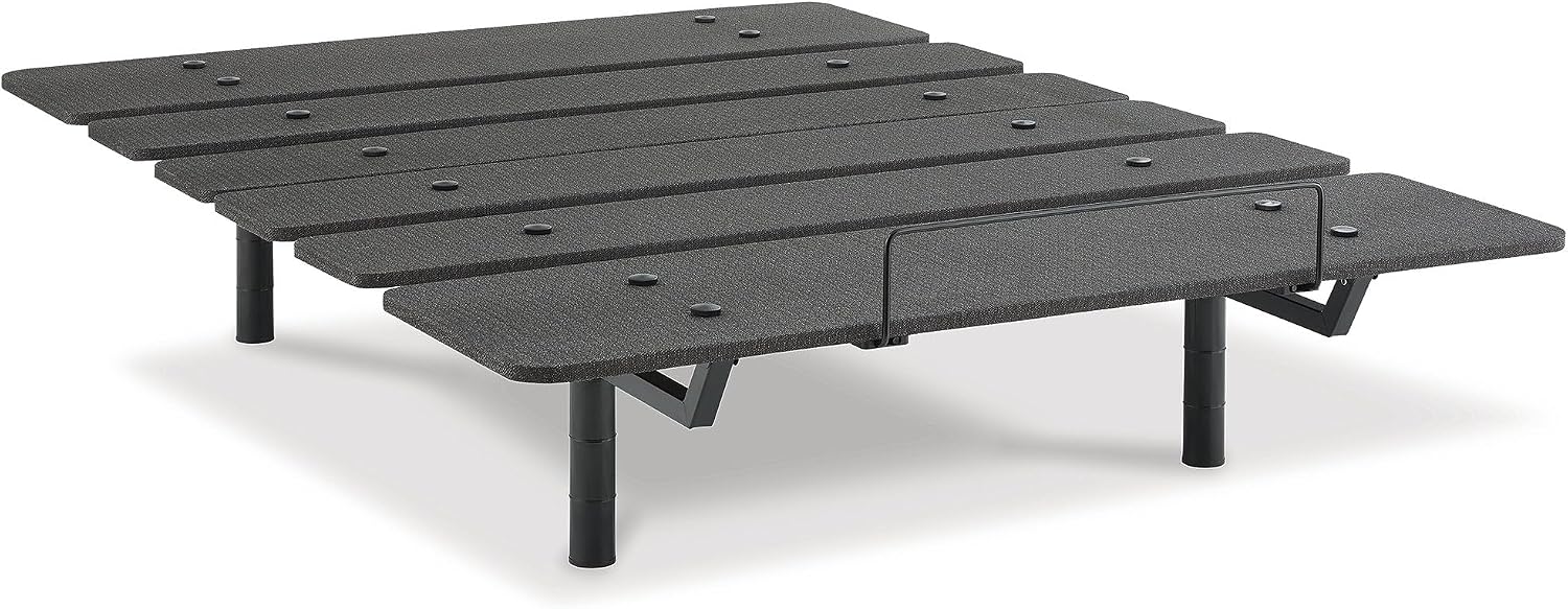 Signature Design by Ashley Cosmic Power Base Traditional Queen Adjustable Base with Head and Foot Incline, Wireless Remote and USB Ports, Black