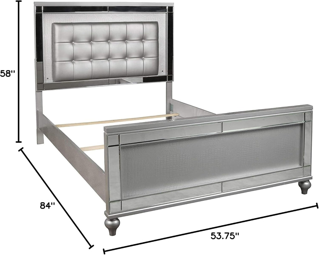 New Classic Furniture Valentino Wood Full Bed, Silver
