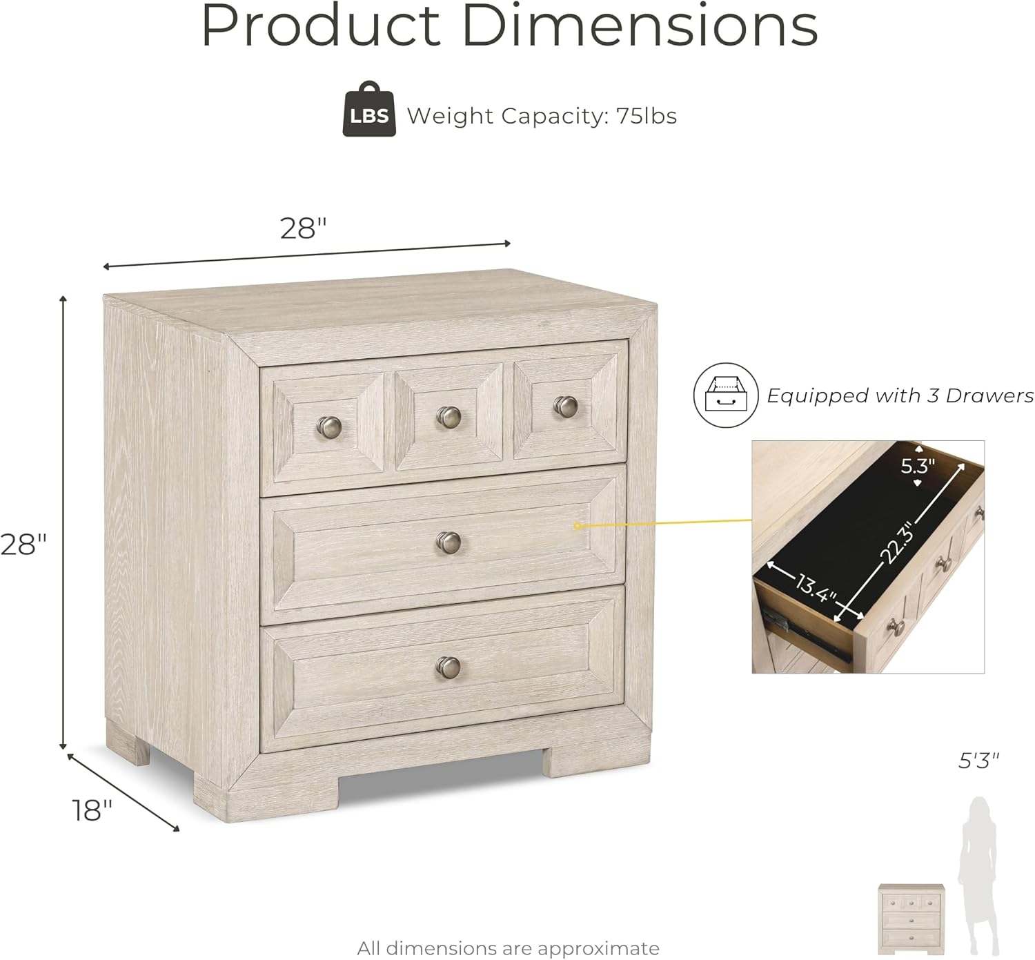 Furniture of America Dannen Modern Classic Solid Wood 3-Piece Bedroom Set, Panel Bedframe, Writing Desk and Wooden Nightstand with USB Ports, Box Spring Needed, Queen, Tawny Brown