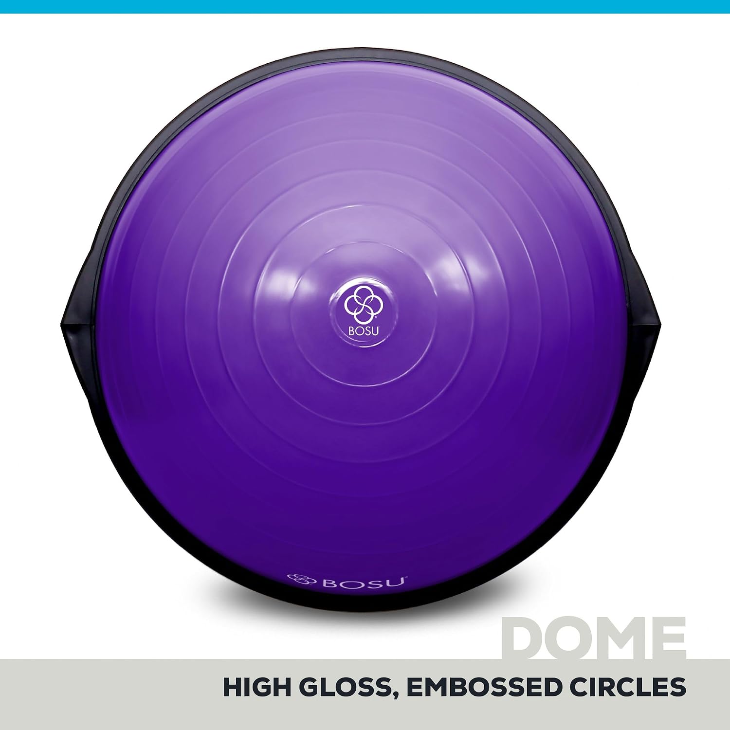 Bosu Balance Ball Exercise Trainer, Home Gym Equipment w/Guided Workouts & Pump, 26' Inflatable Fitness Platform for Strength Training, Standing, Balancing, and Core Workout