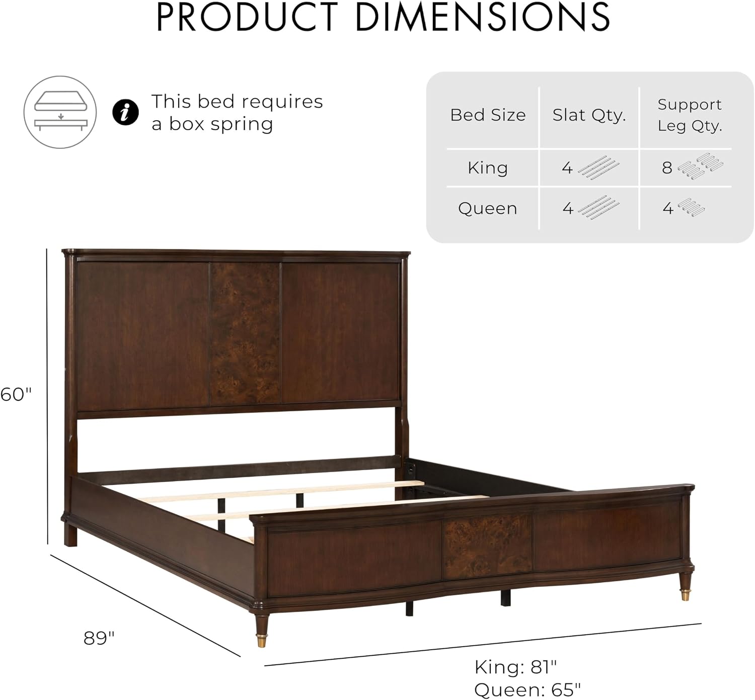 Furniture of America Aiyana Solid Wood 2-Piece Bedroom Set with LED on Headboard Bed, Power Outlet and USB Charging Ports on Nightstand, Box Spring Required, King, Dark Cherry