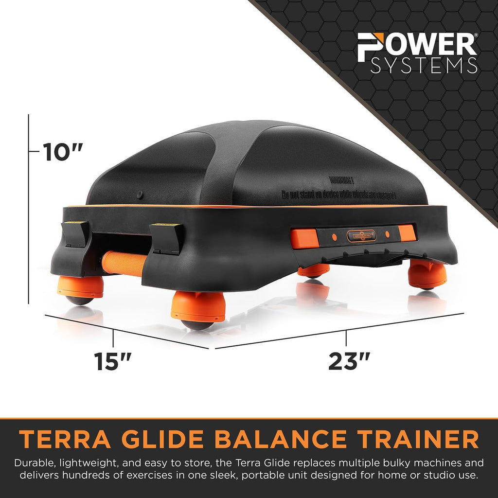 Terra Glide Balance Board and Ab Roller | Inflatable Core Trainer with Rolling Wheels & Pop Out Handles | Workout Exercise Wheel Core Strength Stability HIIT Pilates Mobility Ab Training Home Gym Equipment