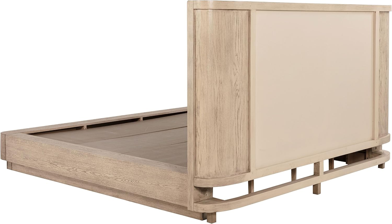 Coaster Home Furnishings Kailani Coastal 4-Piece Bedroom Set Fabric Upholstered Eastern King Size Wingback Bed Frame 49-inch Headboard Beige Oak 225041KE-S4