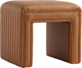 Get Set Style Vanity Stool Chair,Modern Leather Ottoman Foot Stool with Wooden Legs Sofa Bench Footstool Extra Seat for Vanity,Makeup Room,Living Room,Entryway,Office (Fully Assembled)