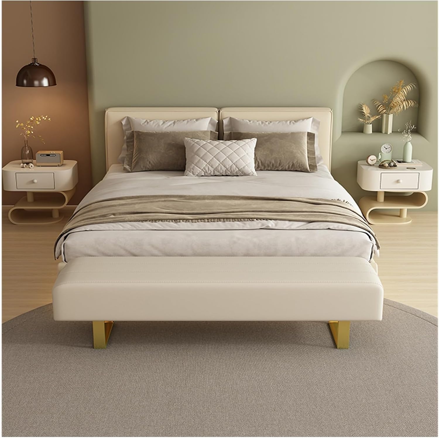 Bedroom End of Bed Bench End Of Bed Bench, Modern Entry Bench, Faux Leather Upholstered Dining Room Bench, Bedroom Bench With Metal Legs Ottoman Foot Rest Couch Long Bench ( Color : B , Size : 150*50*